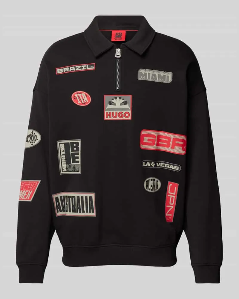 HUGO BOSS Poloshirt mit gerippten Abschlüssen Modell 'Danwyll 