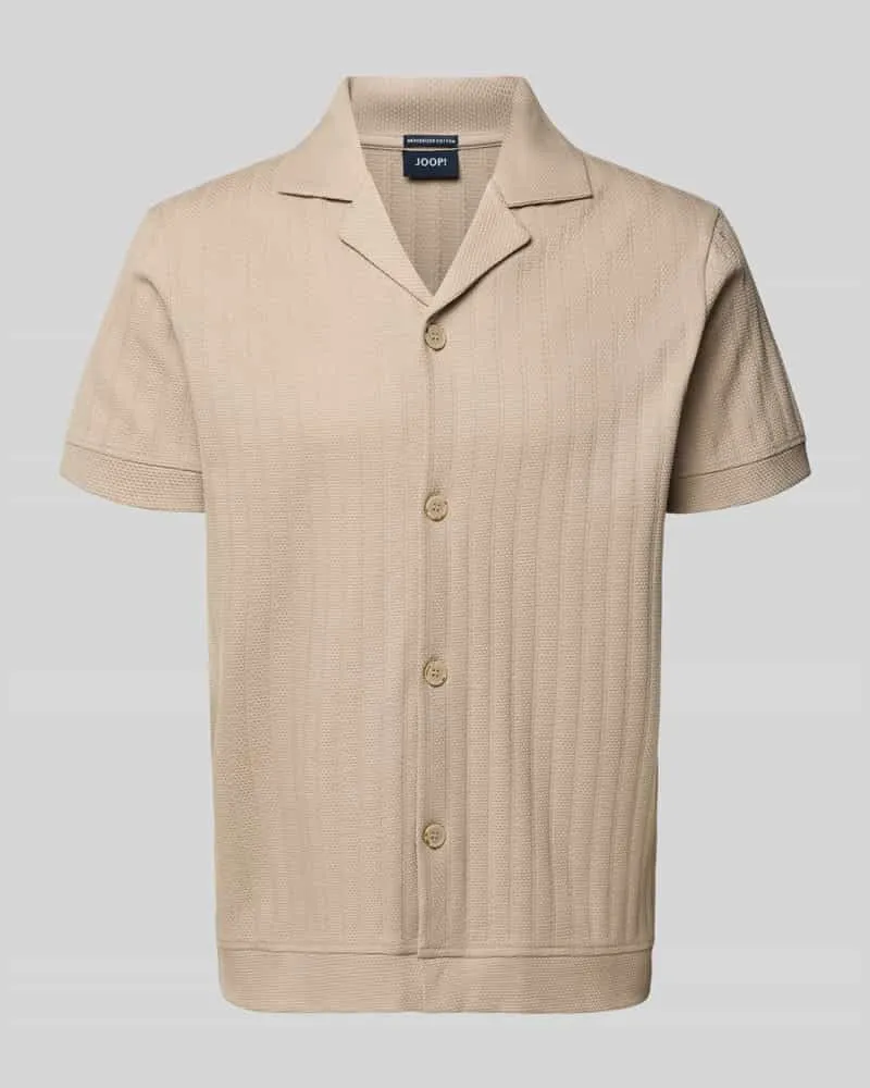 JOOP! Regular Fit Poloshirt mit durchgehender Knopfleiste Beige