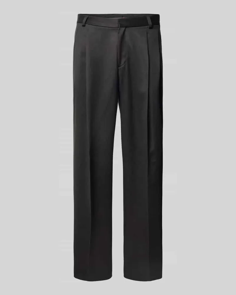 HUGO BOSS Straight Leg Anzughose mit Bundfalten Modell 'Fedix Black