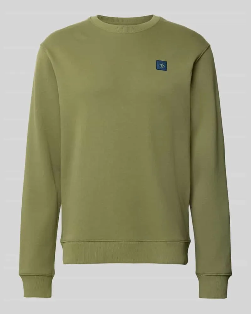 Scotch&Soda Sweatshirt mit Label-Badge und Rundhalsausschnitt Grass