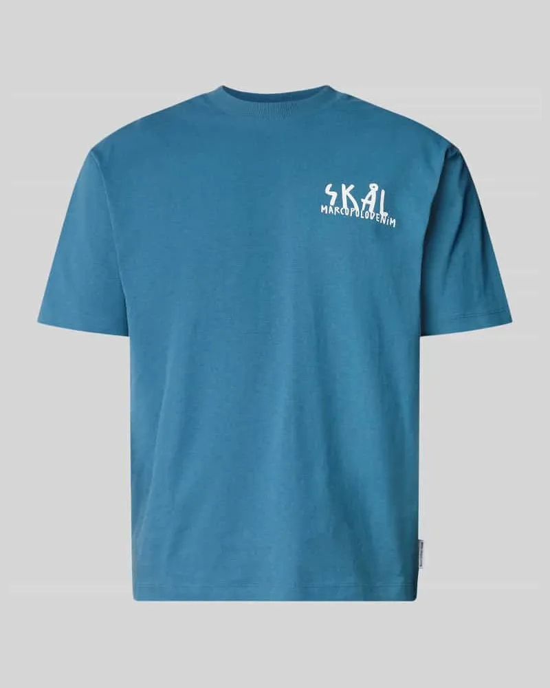 Marc O'Polo Relaxed Fit T-Shirt aus reiner Baumwolle Bleu