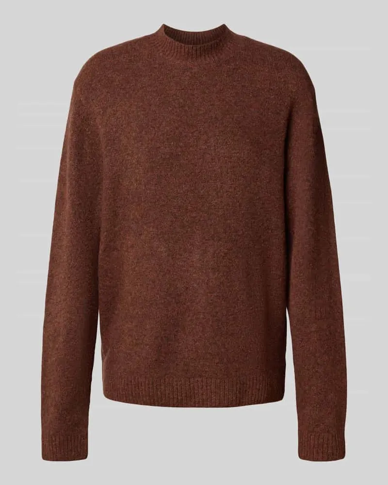 McNeal Strickpullover mit gerippten Abschlüssen Dunkelrot