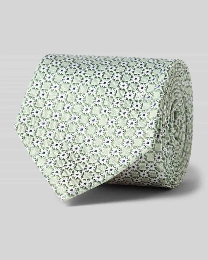 Monti Krawatte aus Seide im Allover-Look (7 cm Gruen