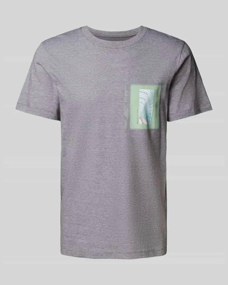 Tom Tailor Regular Fit T-Shirt aus reiner Baumwolle Anthrazit