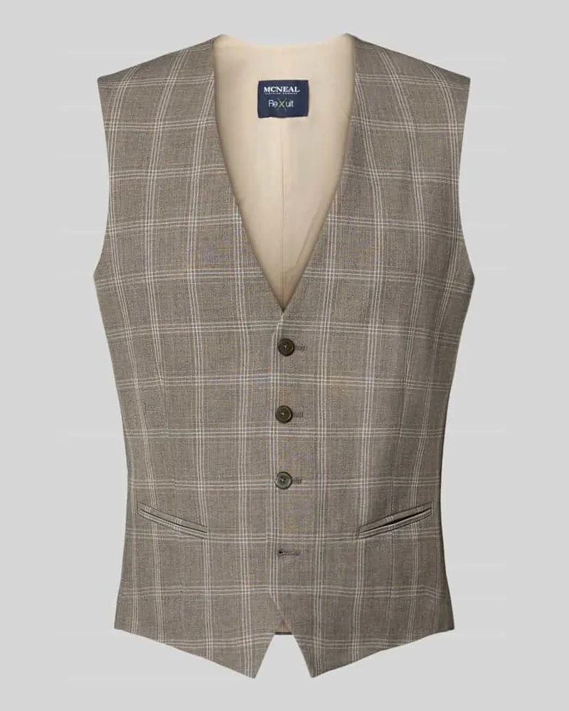 McNeal Slim Fit Weste mit Paspeltaschen Mittelbraun