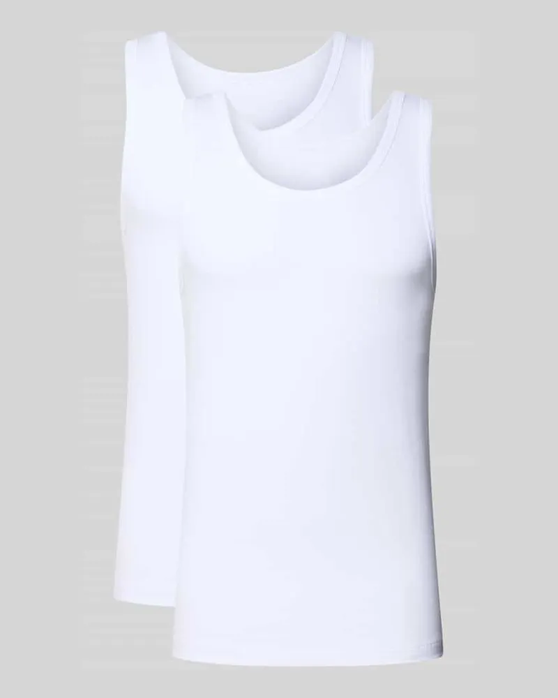 Schiesser Tanktop mit Rundhalsausschnitt im 2er-Pack Weiss