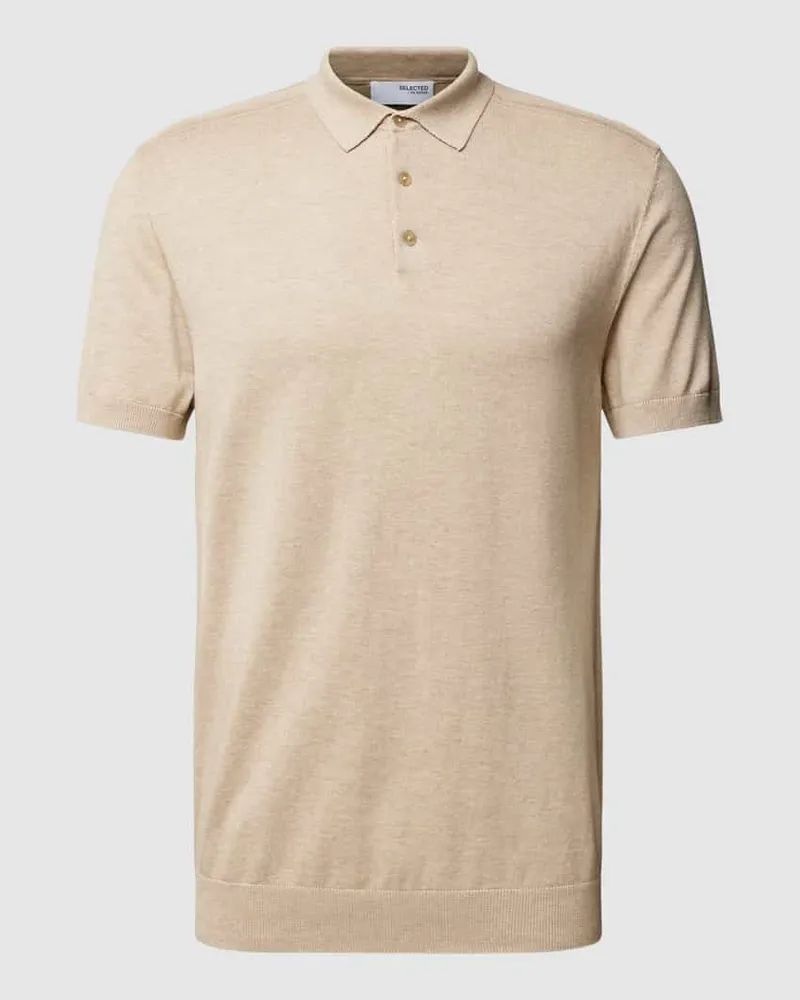 Selected Homme Poloshirt mit kurzer Knopfleiste Modell 'BERG 