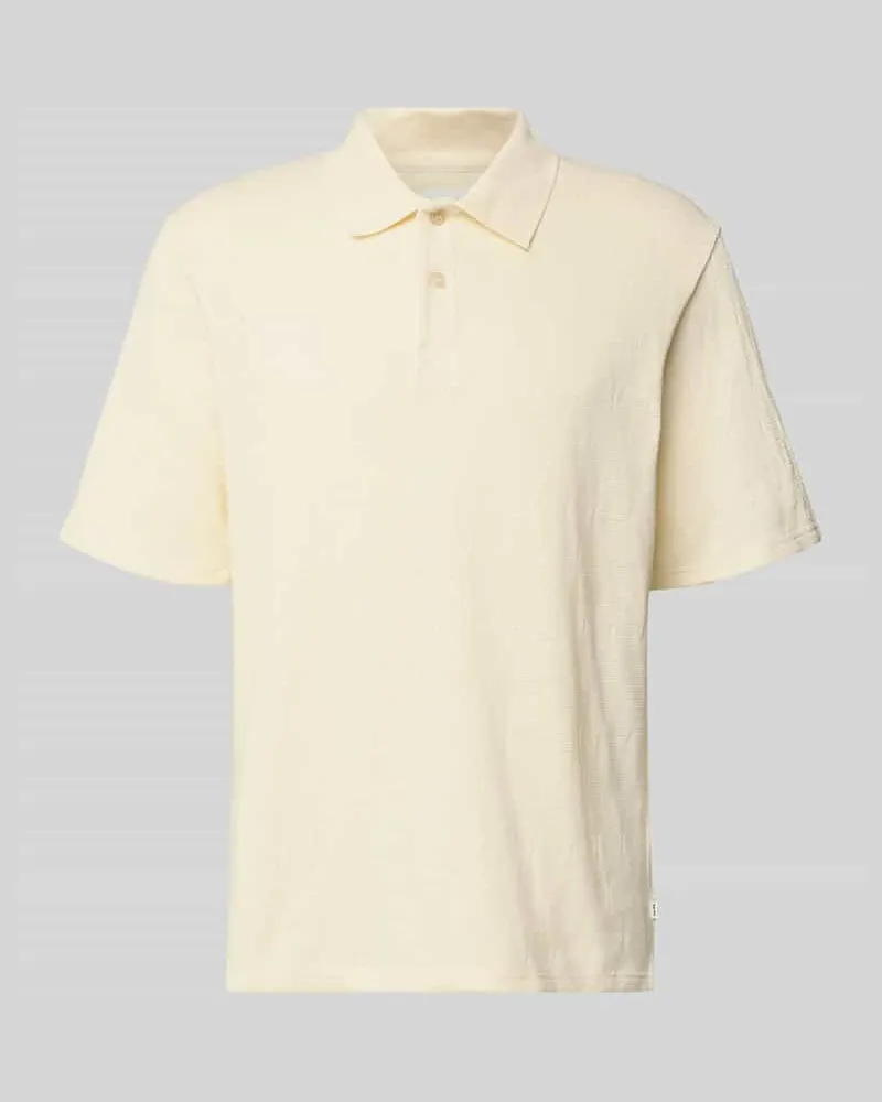 Wood Wood Regular Fit Poloshirt mit Knopfleiste Modell 'Gabriel Ecru