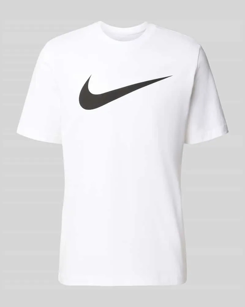 Nike T-Shirt mit Logo-Print Modell 'Swoosh Weiss
