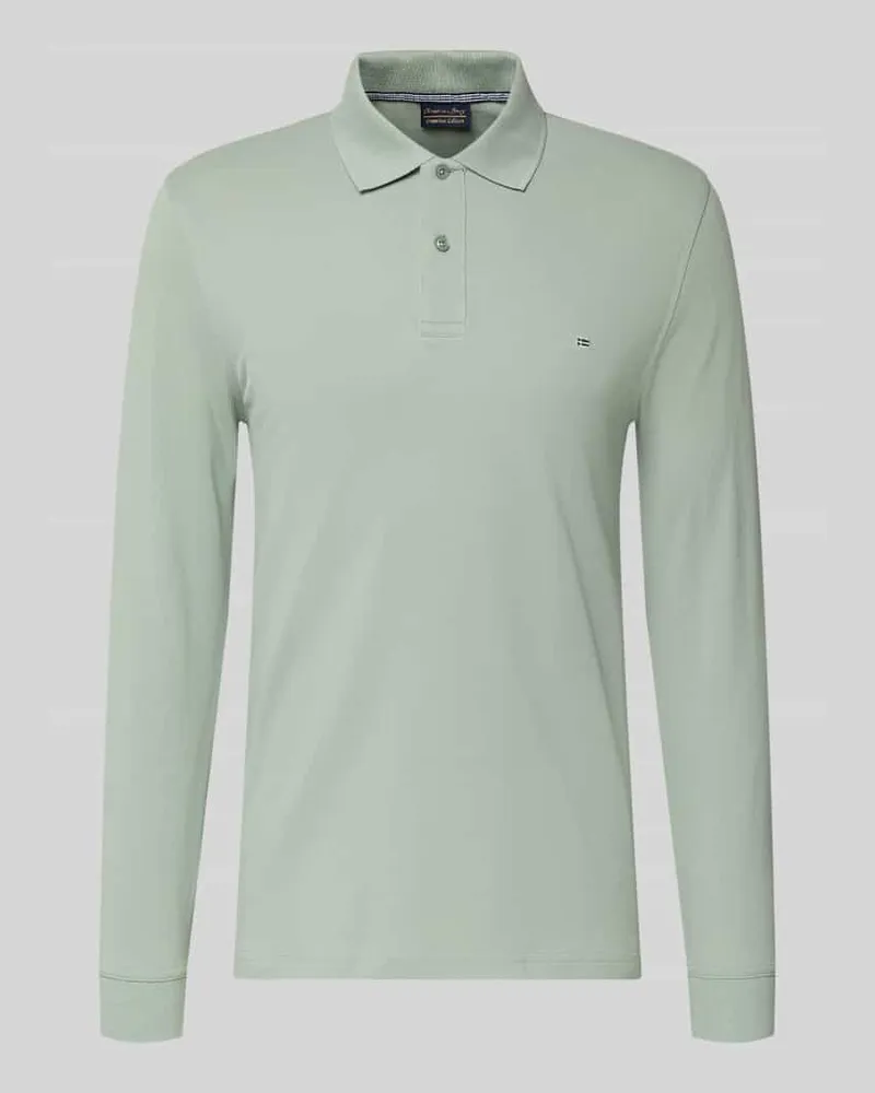 Christian Berg Poloshirt mit Label-Stitching Schilf