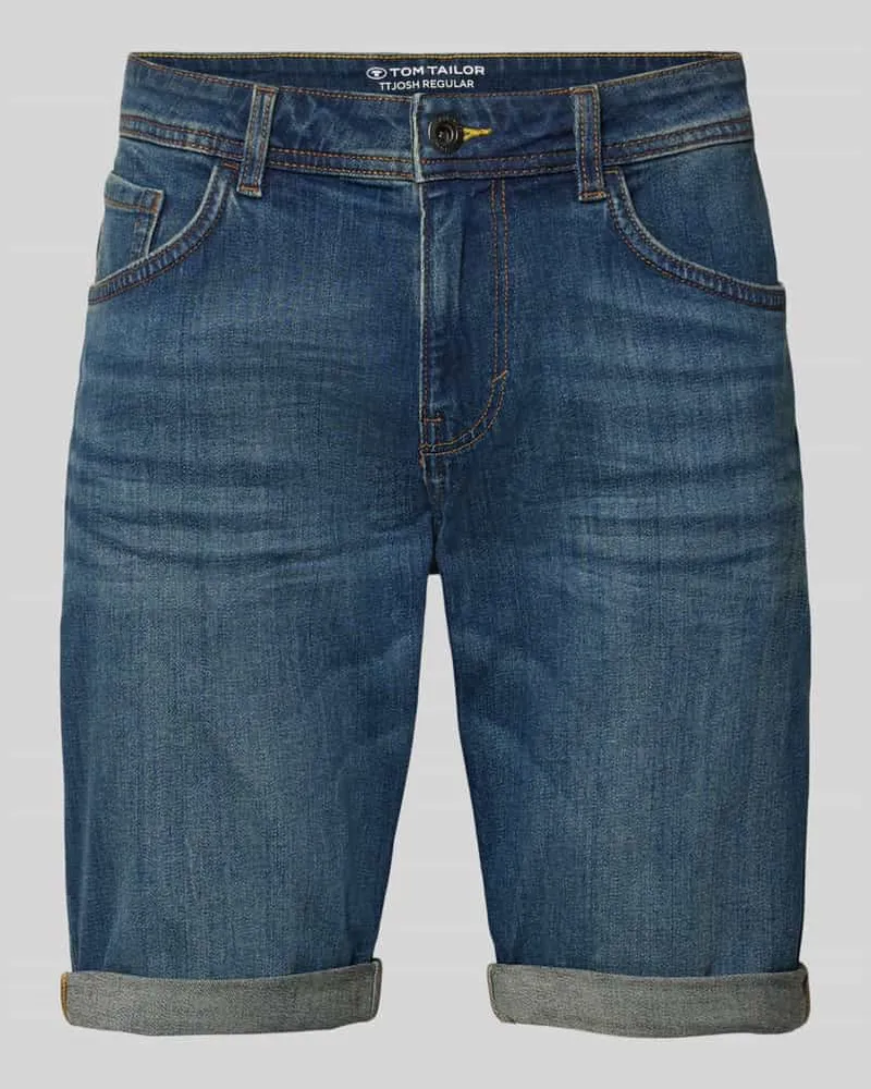 Tom Tailor Regular Fit Jeans Bermudas aus Baumwoll-Mix Marine