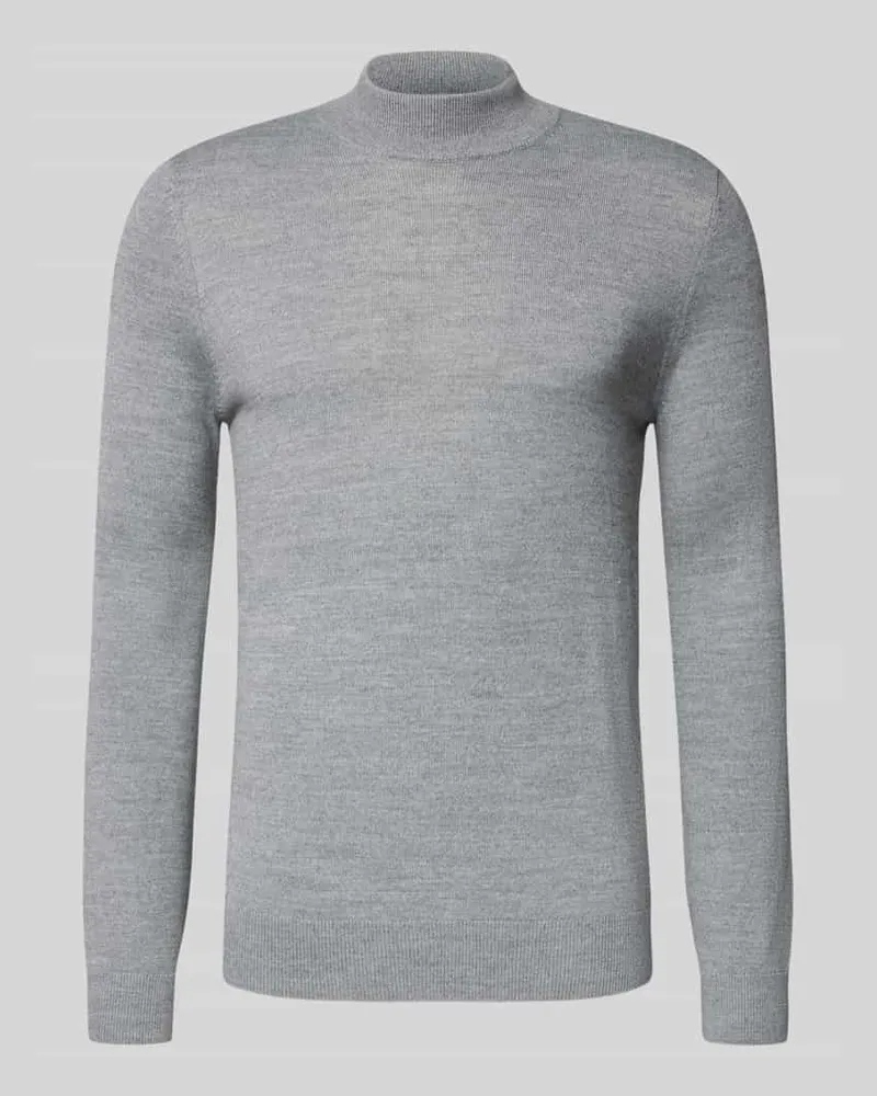 Christian Berg Strickpullover aus Woll-Mix mit Stehkragen 