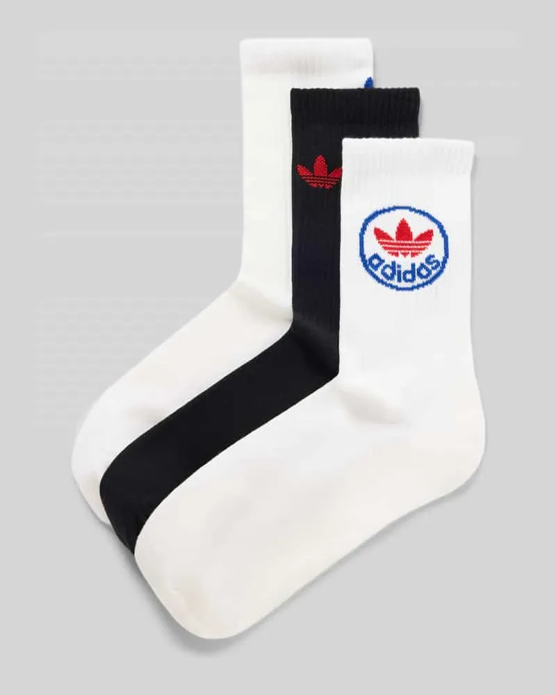 adidas Socken mit Label-Print im 3er-Pack Weiss
