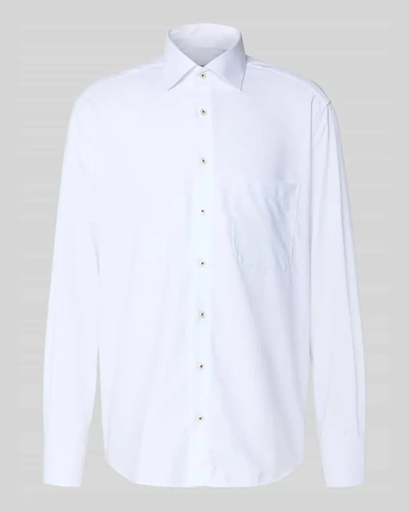 Eterna Comfort Fit Business-Hemd mit Kentkragen Weiss