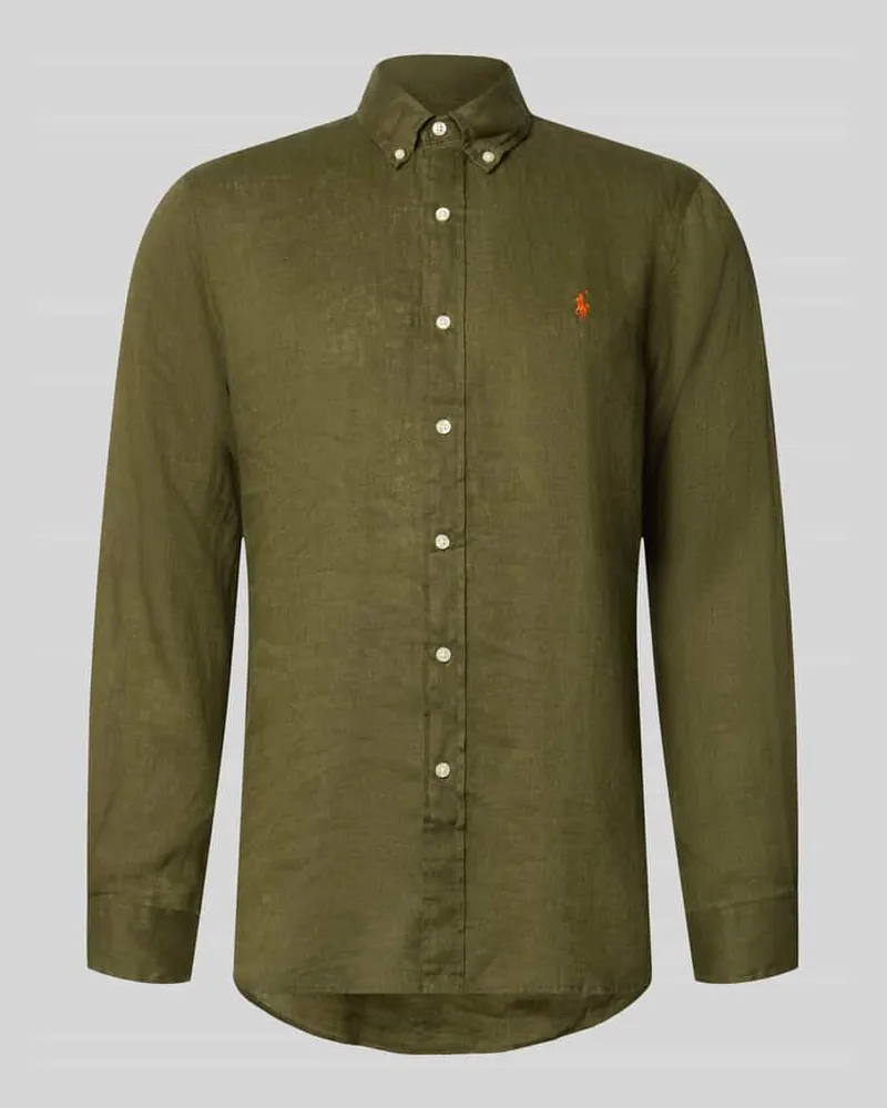 Ralph Lauren Regular Fit Freizeithemd aus reinem Leinen Oliv