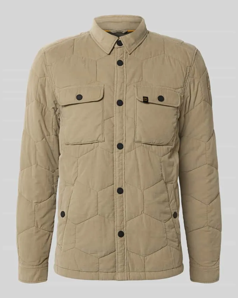 PME Legend Hemdjacke mit Druckknopfleiste Beige