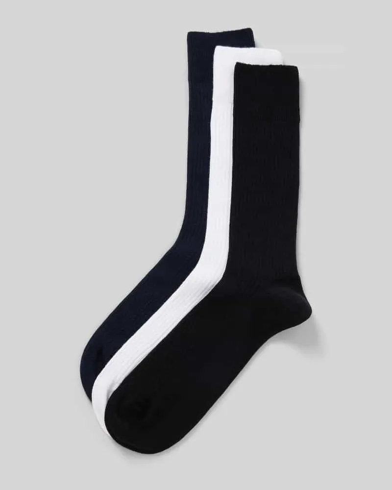 DillySocks Socken mit Strukturmuster Modell 'Ribbed Black' im 3er-Pack Black