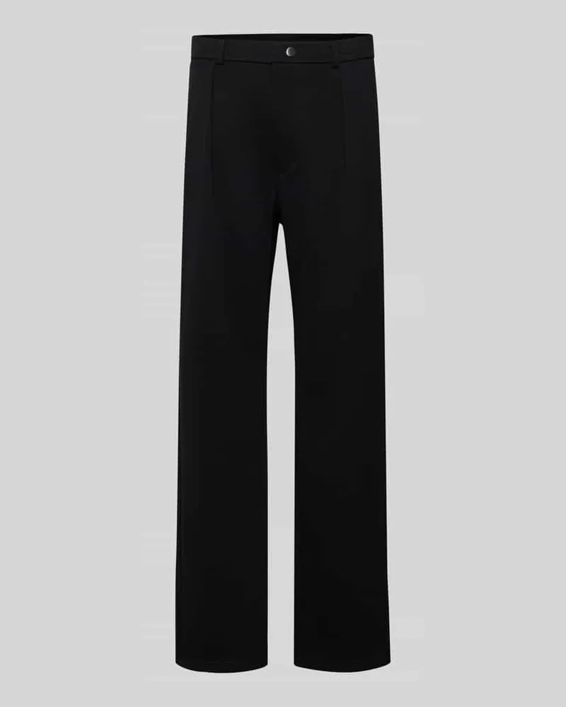 Guess Straight Fit Stoffhose mit Bundfalten Black