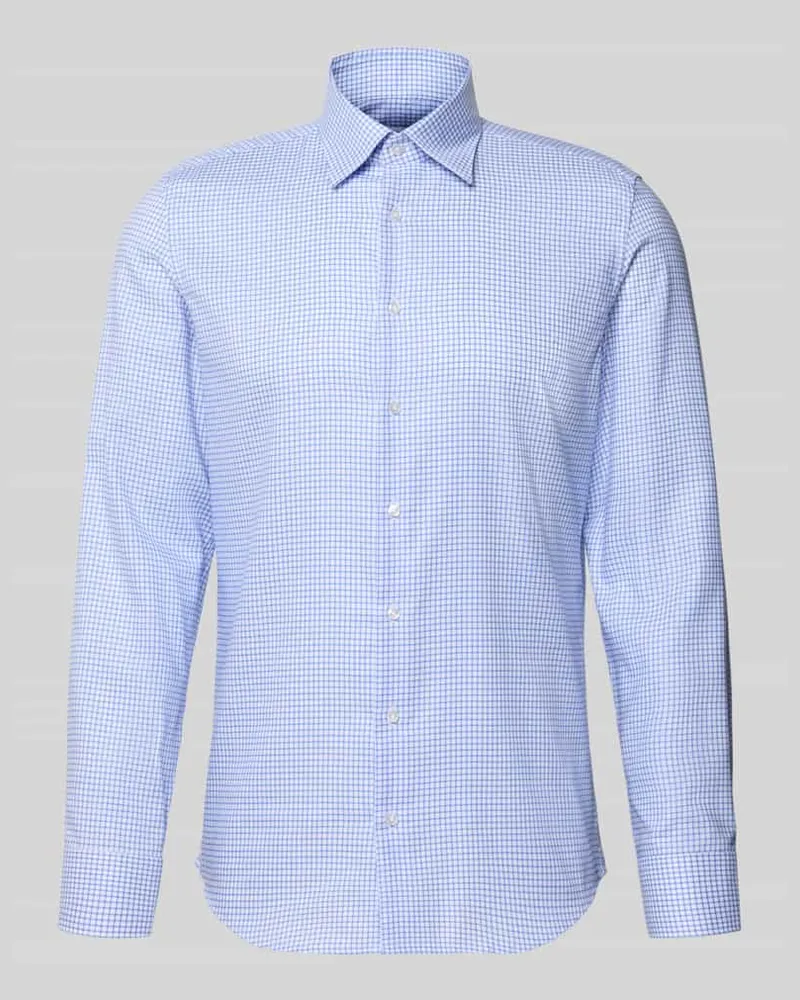 Seidensticker Slim Fit Business Hemd aus Baumwolle mit Button Down Kragen Bleu