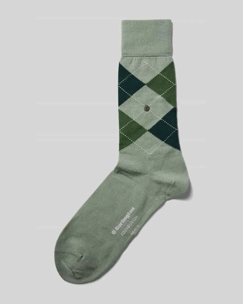 Burlington Socken aus Schurwoll-Mix mit Label-Detail 
