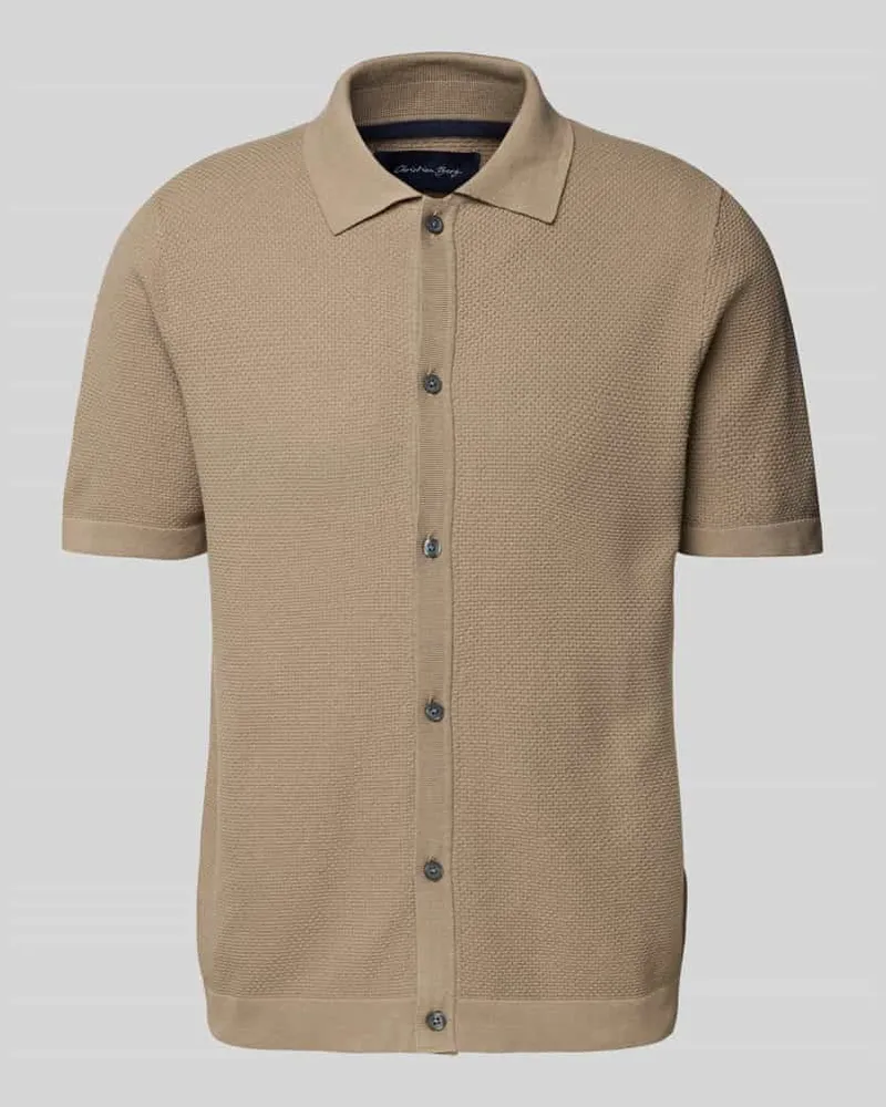 Christian Berg Freizeithemd mit Knopfleiste Taupe