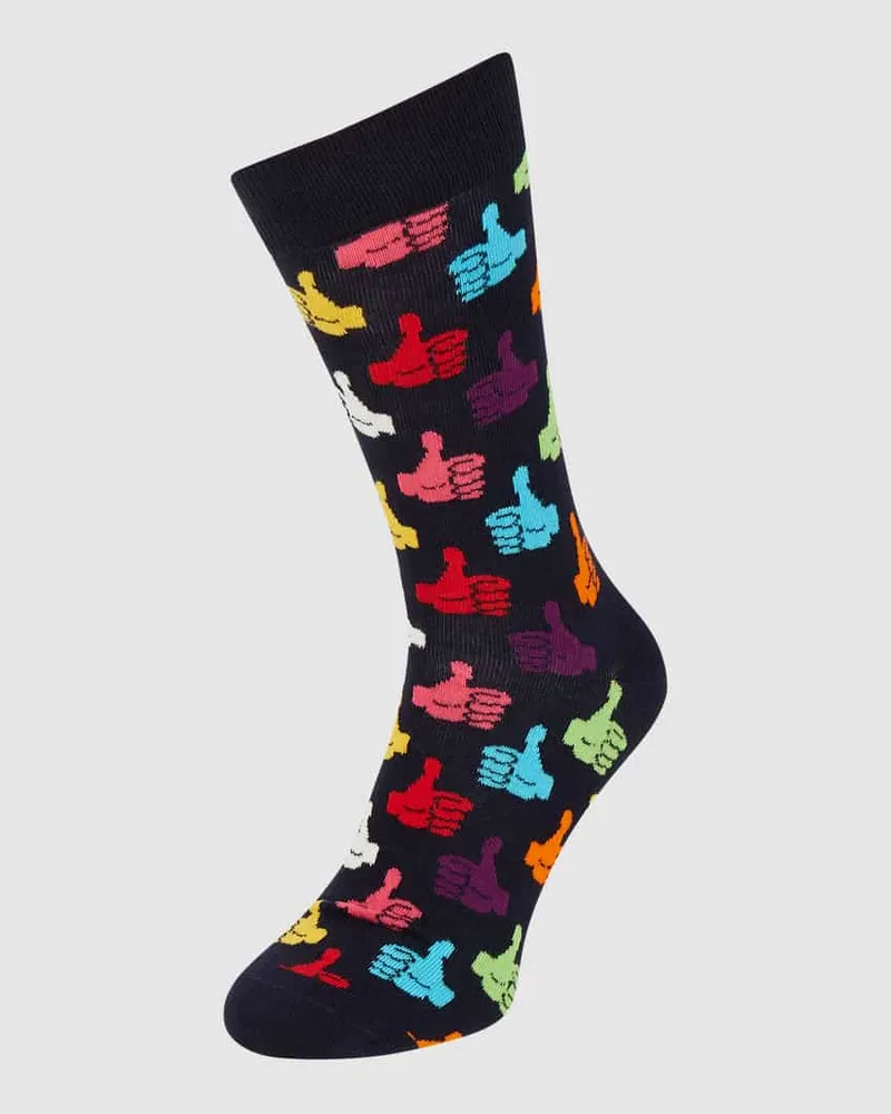 Happy Socks Socken mit Allover-Muster Modell 'Thumbs Up Marine
