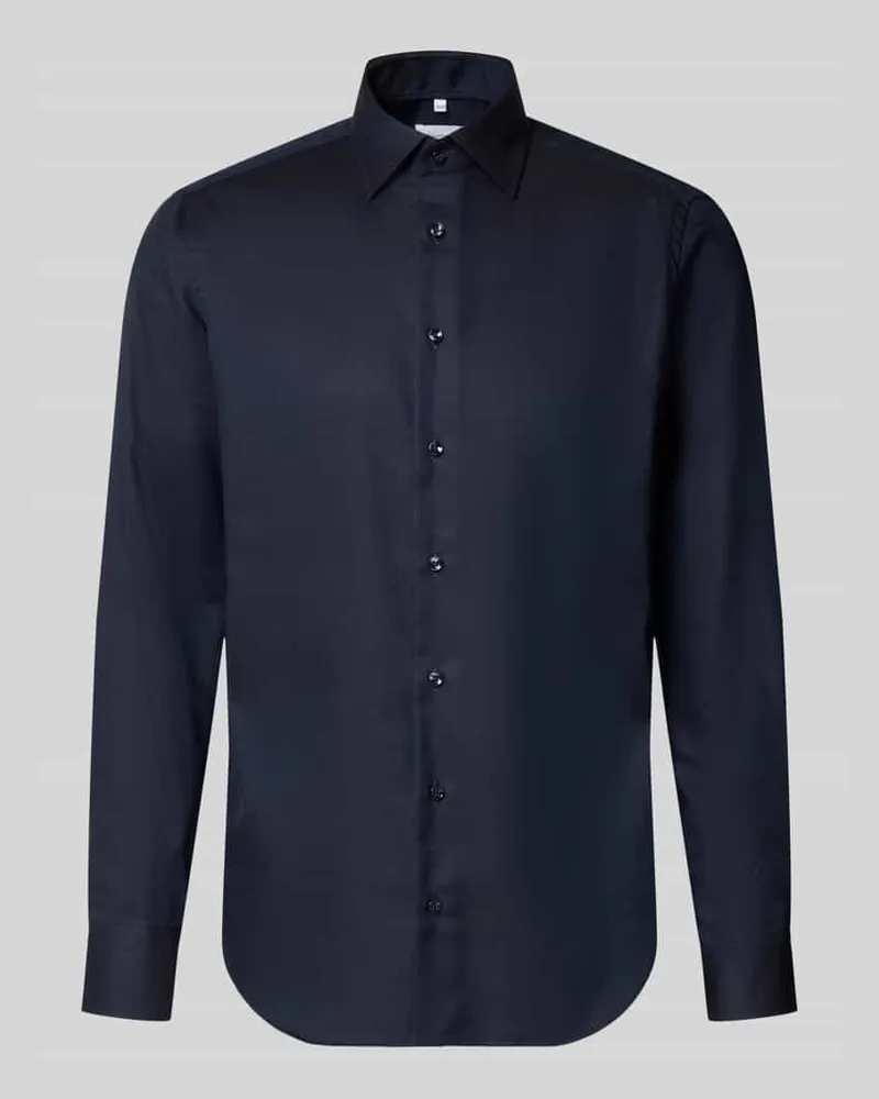 Christian Berg Regular Fit Businesss-Hemd mit Kentkragen Marine