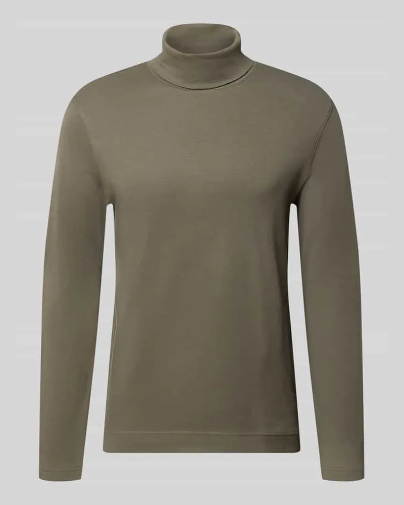 Christian Berg Regular Fit Longsleeve aus reiner Baumwolle mit Rollkragen Metallic