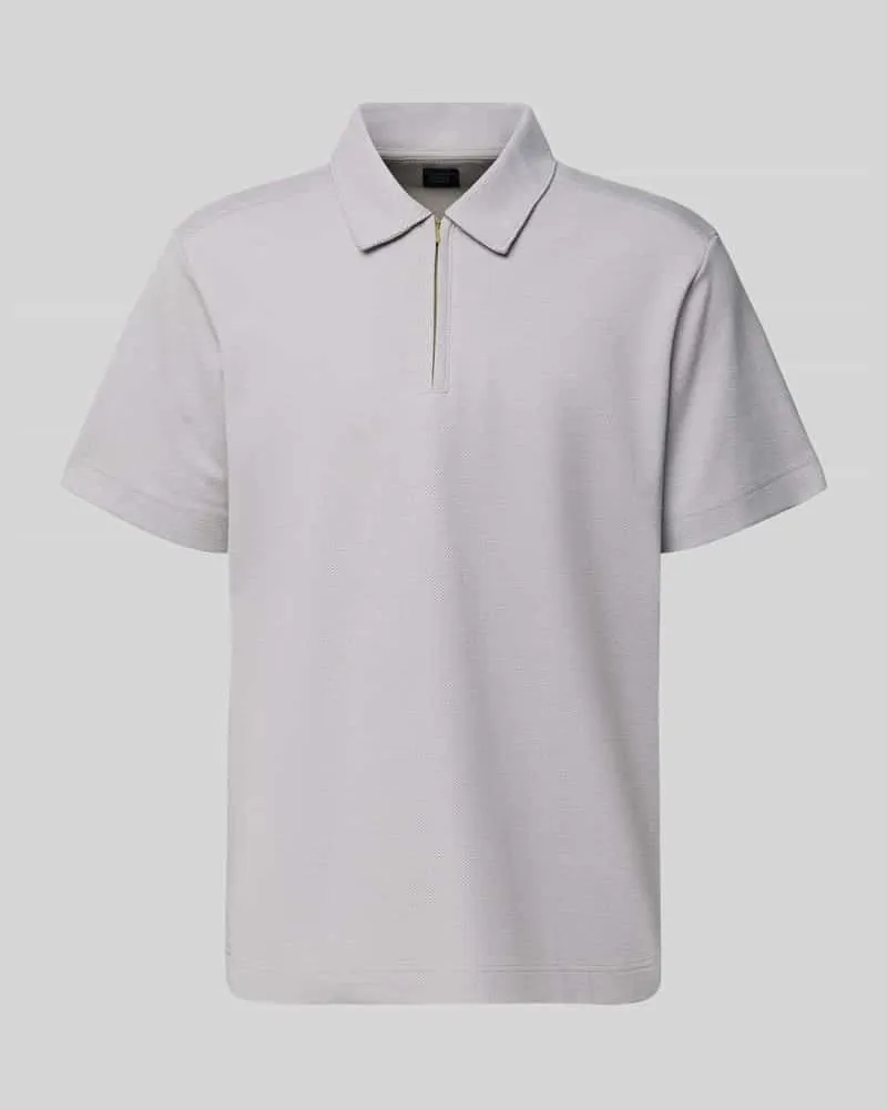 Schiesser Regular Fit Poloshirt mit Reißverschluss Hellgrau