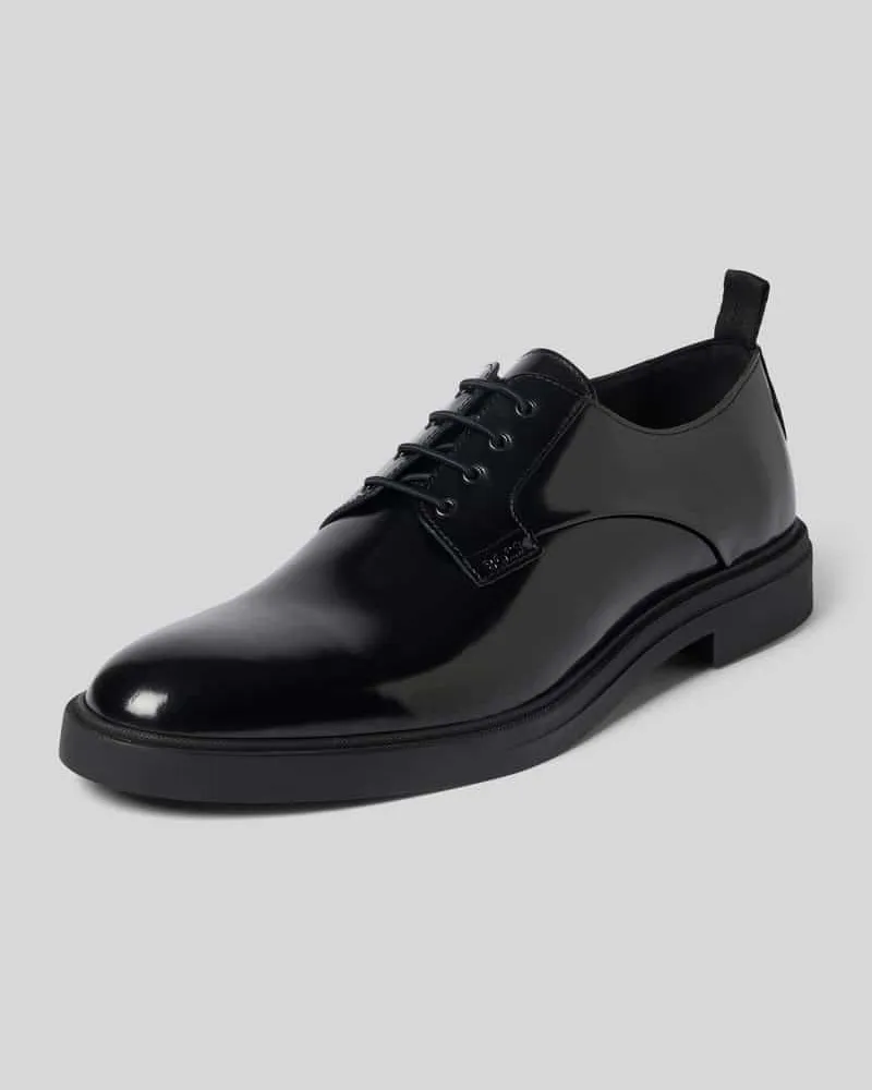 HUGO BOSS Schnürschuhe aus echtem Leder Modell 'Calev_Derb Black