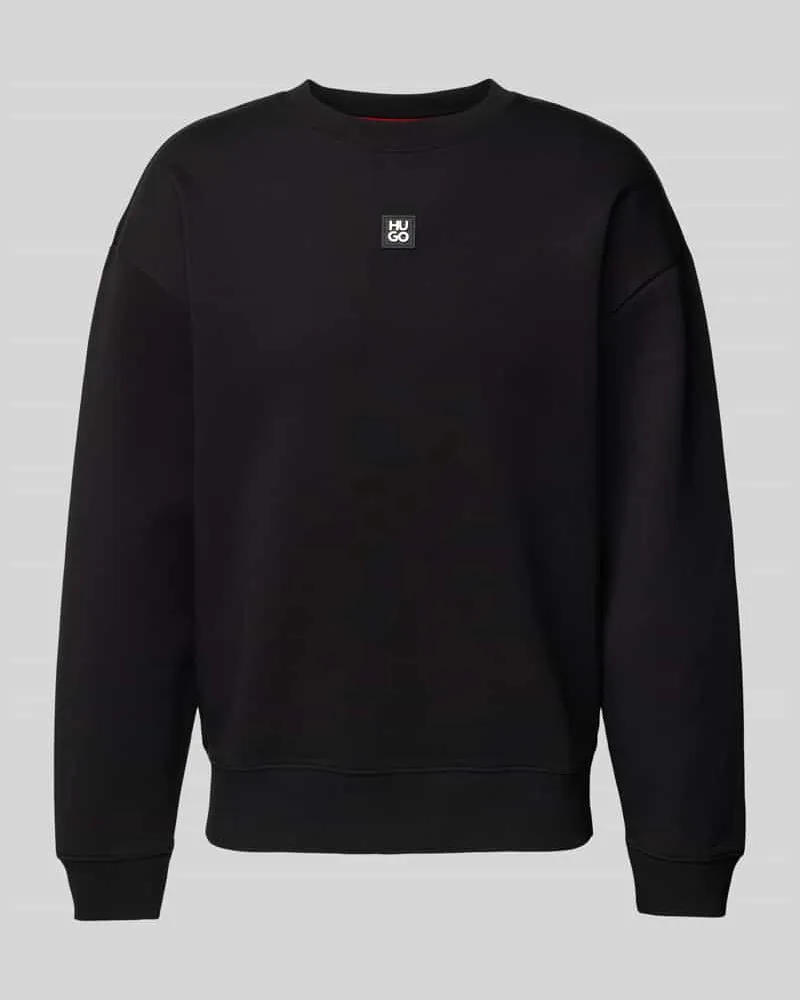 HUGO BOSS Sweatshirt mit gerippten Abschlüssen Modell 'Dettil Black
