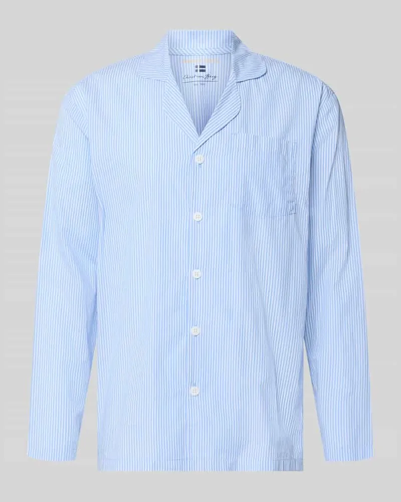 Christian Berg Pyjama-Oberteil aus reiner Baumwolle Bleu