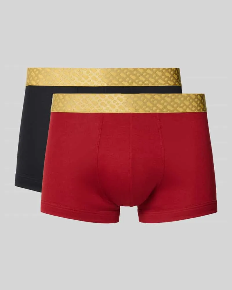 HUGO BOSS Slim Fit Trunks aus reiner Baumwolle im 2er-Pack Rot
