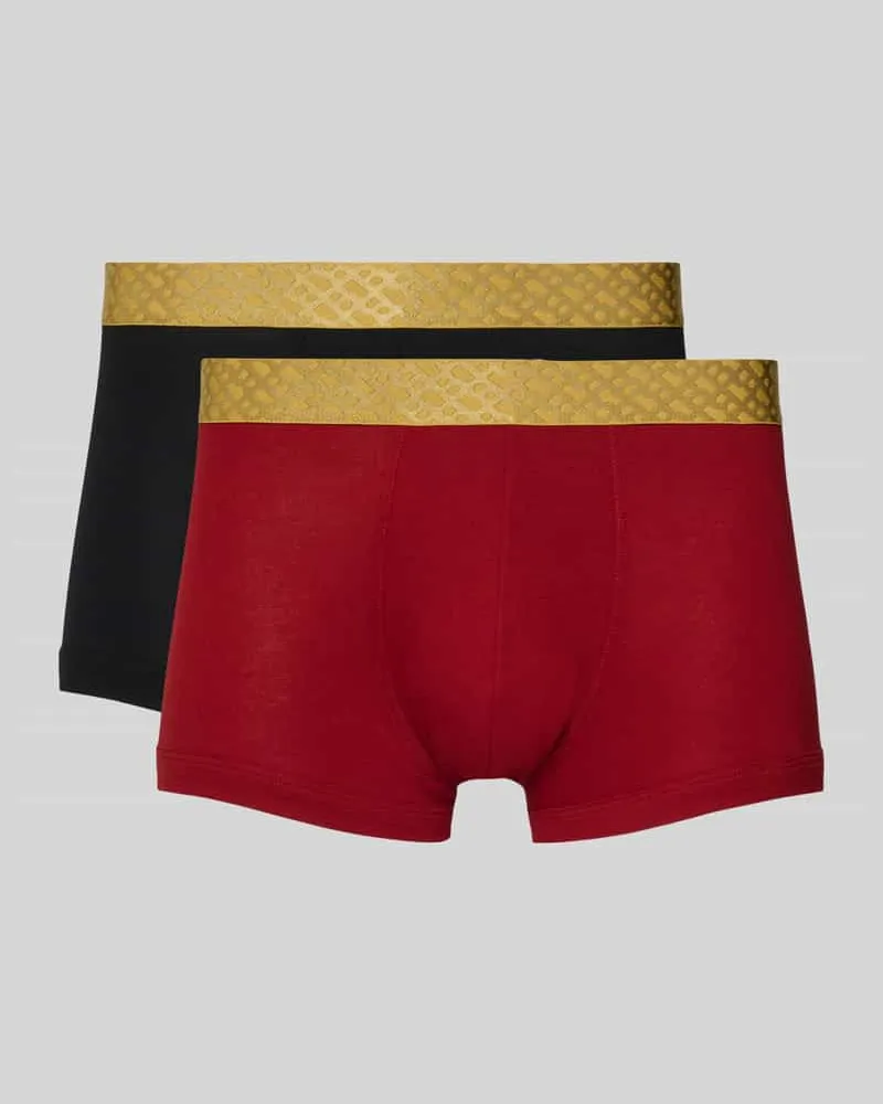 HUGO BOSS Slim Fit Trunks aus reiner Baumwolle im 2er-Pack Rot