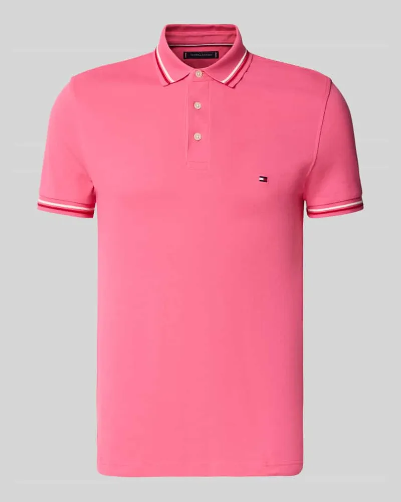 Tommy Hilfiger Regular Fit Poloshirt aus Baumwoll-Mix Altrosa