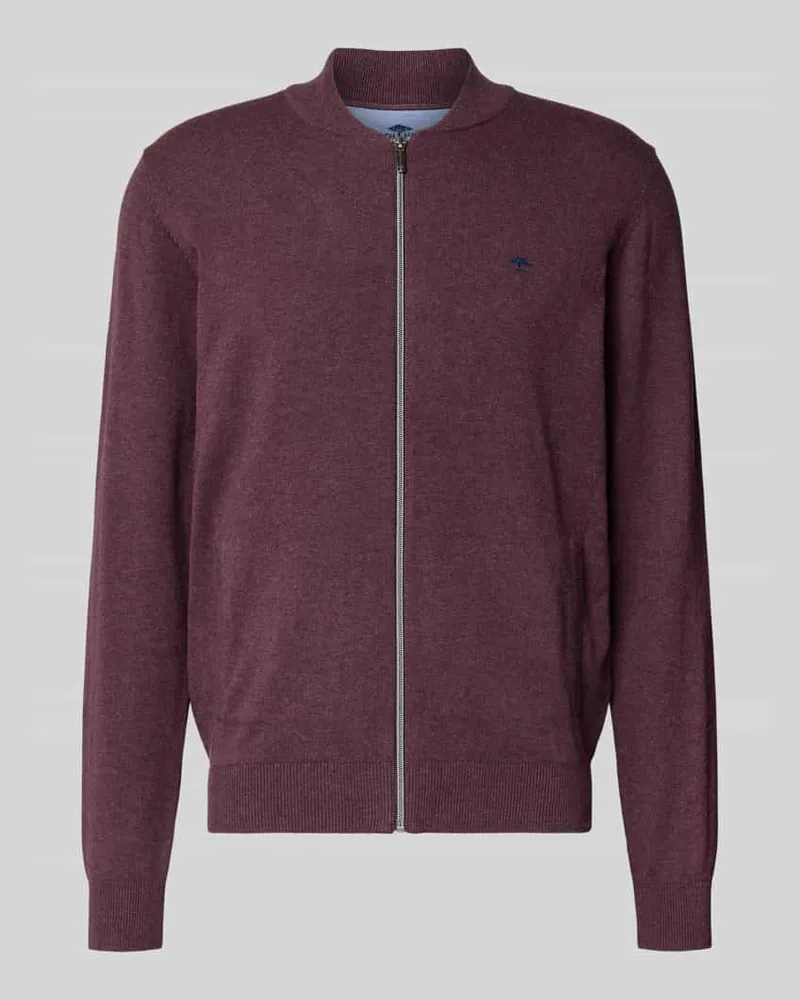 Fynch-Hatton Cardigan mit Stehkragen und Reißverschluss Pflaume