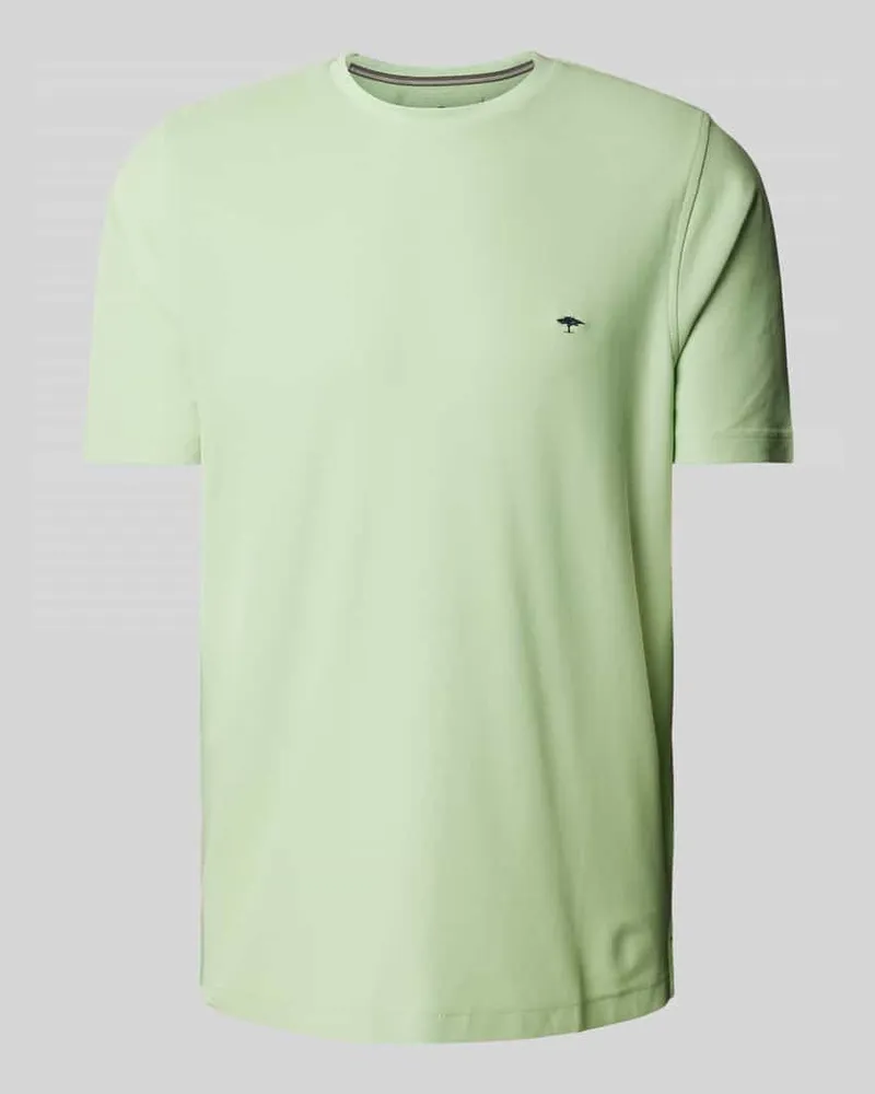 Fynch-Hatton T-Shirt mit Logo-Stitching Hellgruen