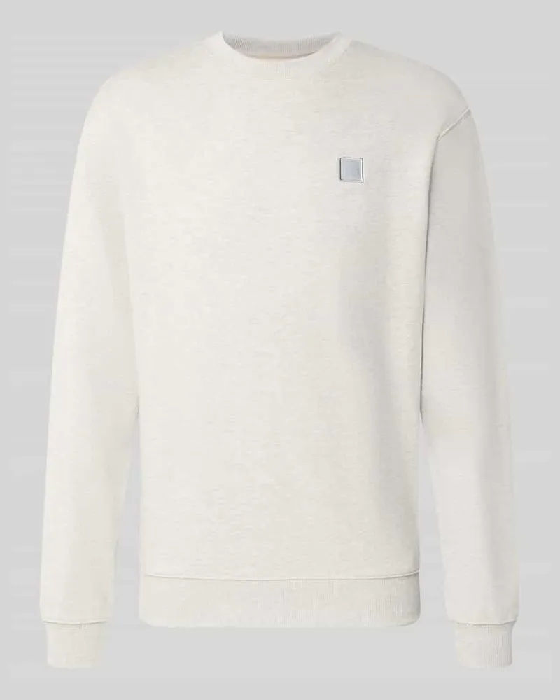 Scotch&Soda Regular Fit Sweatshirt aus reiner Baumwolle mit Label-Patch Hellgrau