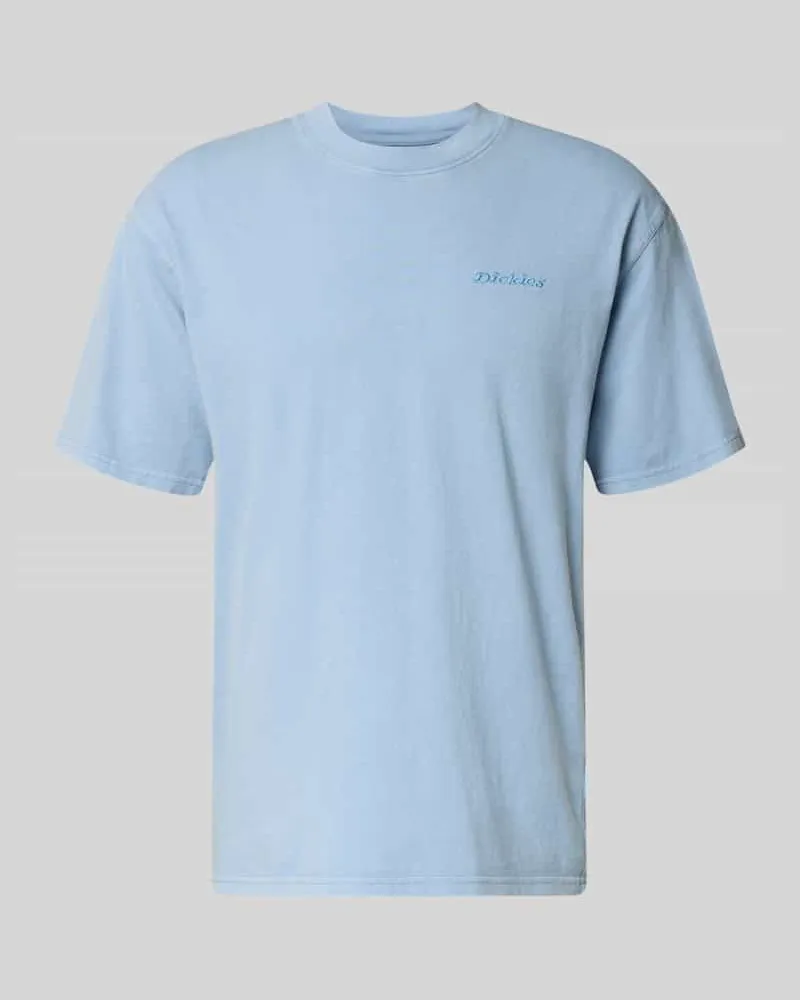 Dickies T-Shirt mit Rundhalsausschnitt und Label-Stitching Hellblau
