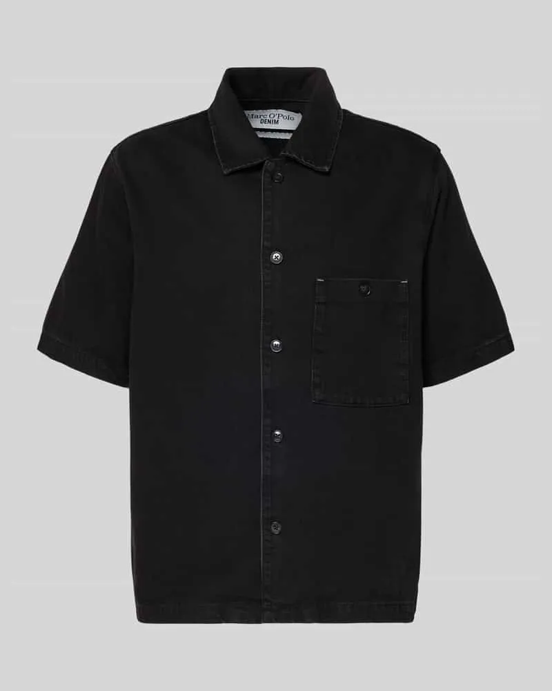 Marc O'Polo Relaxed Fit Jeanshemd aus Lyocell-Baumwoll-Mix Black