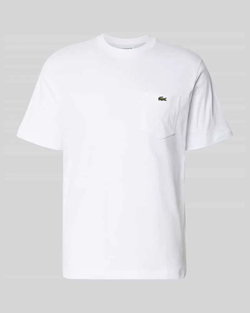 Lacoste Regular Fit T-Shirt aus reiner Baumwolle Weiss