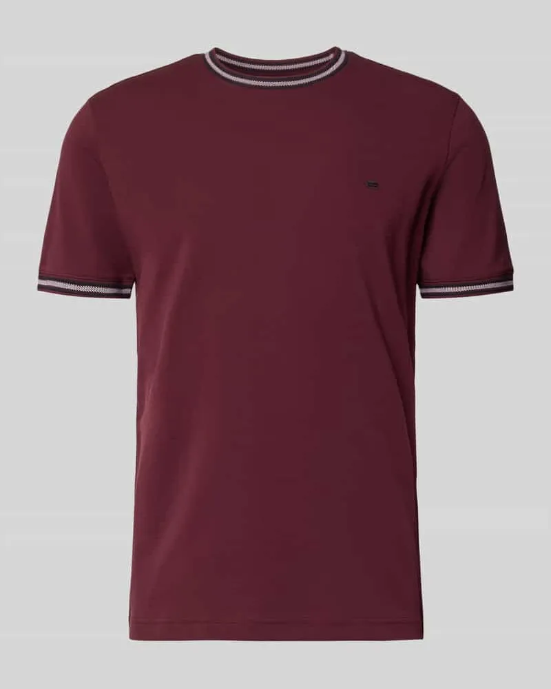 Christian Berg Regular Fit T-Shirt mit Logo-Stitching Bordeaux