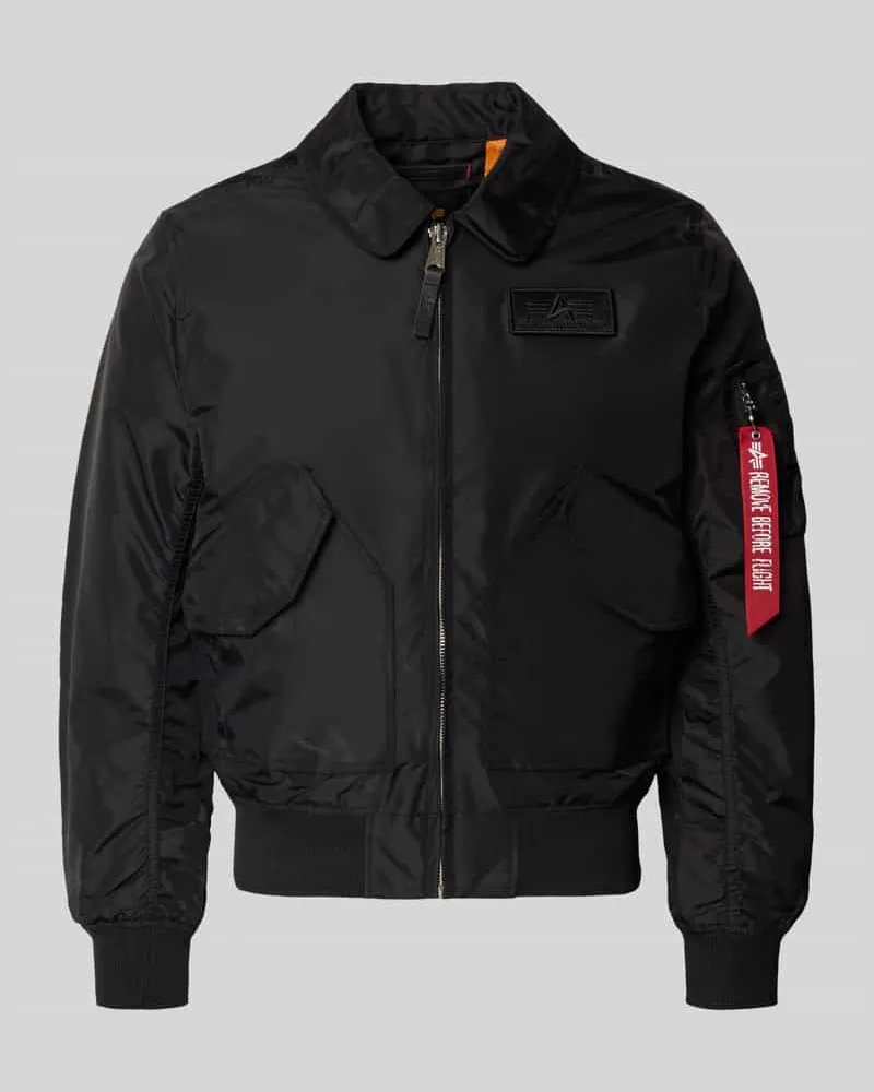 Alpha Industries Regular Fit Bomberjacke mit Logo-Patch Black