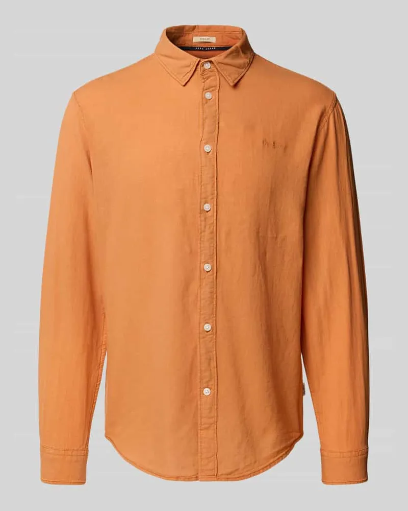 Pepe Jeans Regular Fit Freizeithemd Leinen-Baumwoll-Mix Modell 'ARNAU 