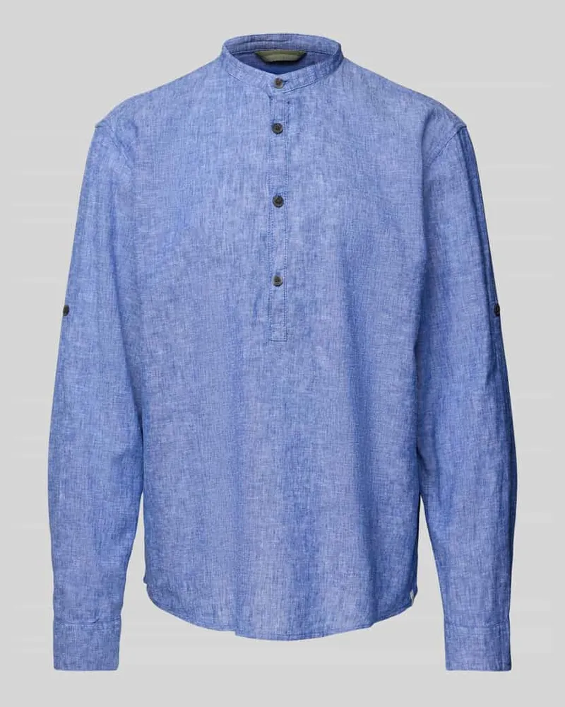 Tom Tailor Relaxed Fit Leinenhemd im Tunika-Style Hellblau