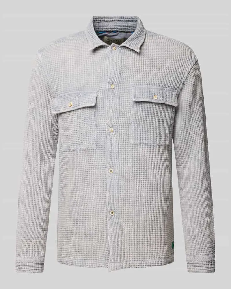Scotch&Soda Regular Fit Hemdjacke mit Strukturmuster Hellgrau