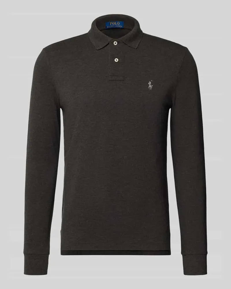 Ralph Lauren Slim Fit Poloshirt aus reiner Baumwolle Anthrazit