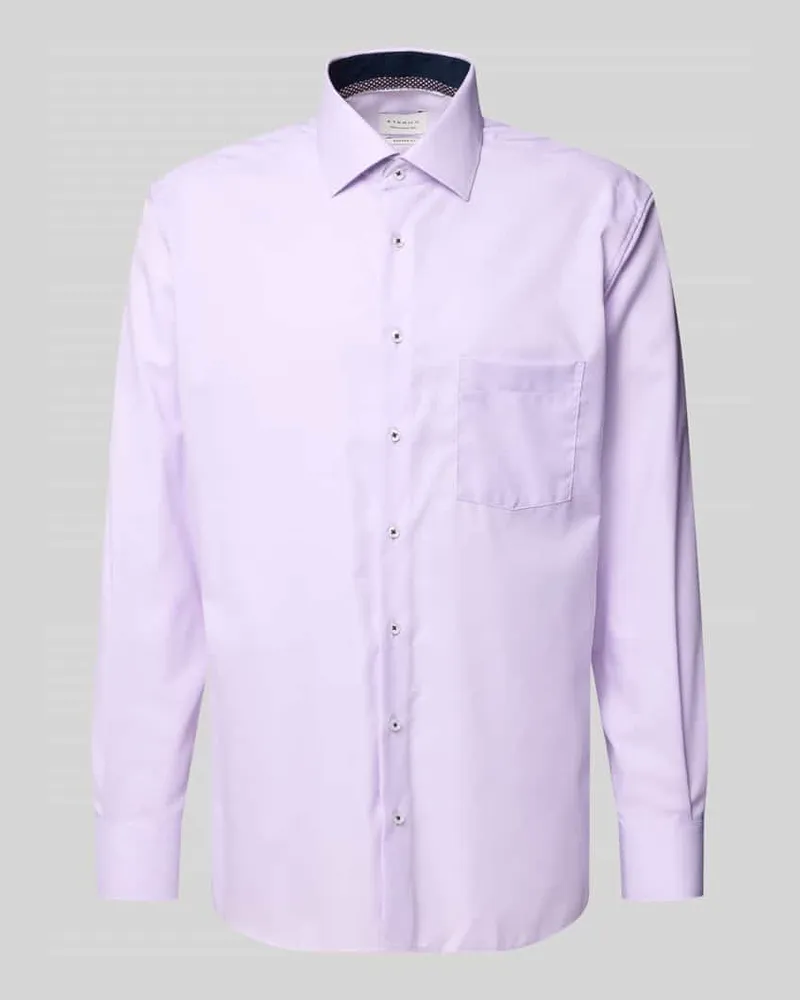 Eterna Regular Fit Businesshemd aus Baumwolle mit Kentkragen Flieder