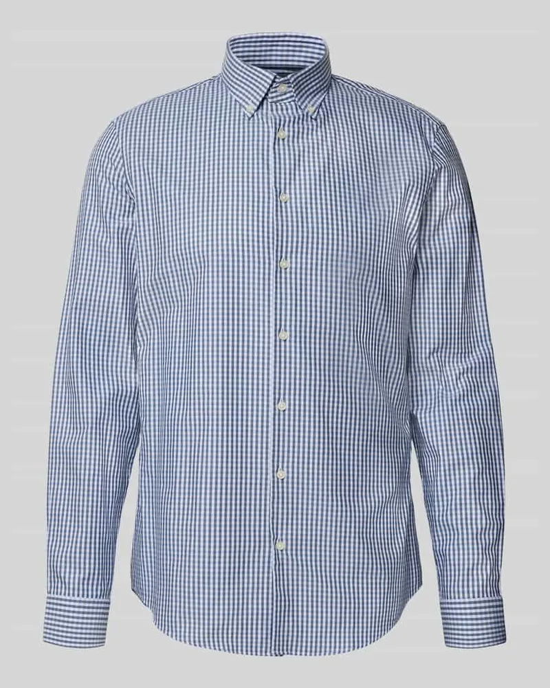 JAKE*S Regular Fit Freizeithemd mit Button-Down-Kragen Bleu
