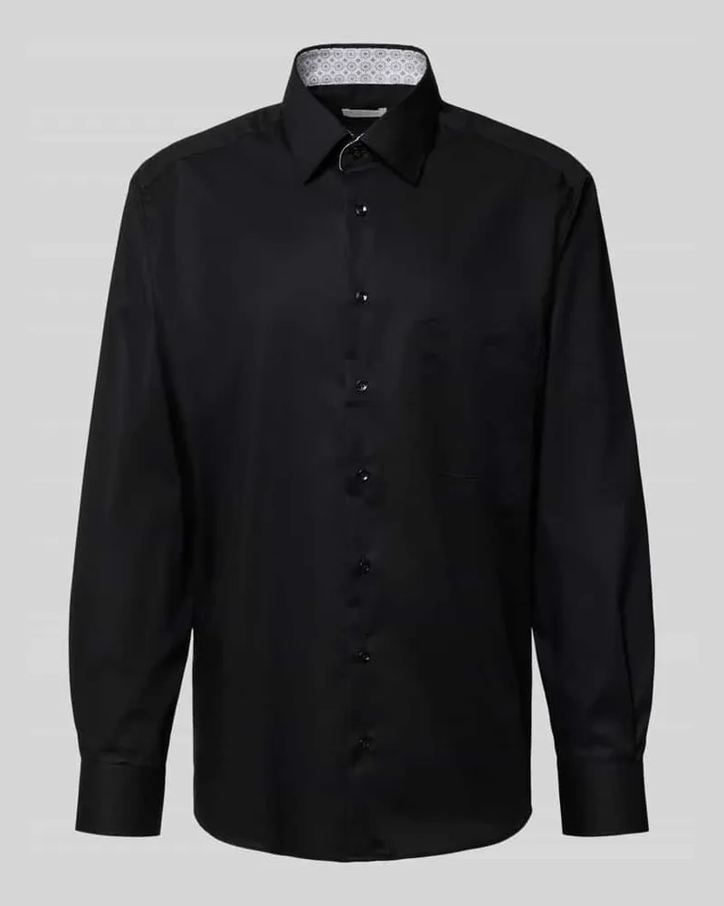 Eterna Comfort Fit Businesshemd mit Knopfleiste Black
